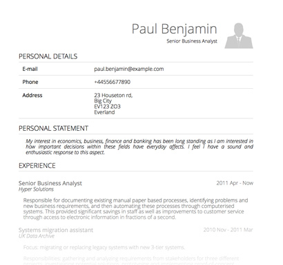 PDF Resume template lightweight